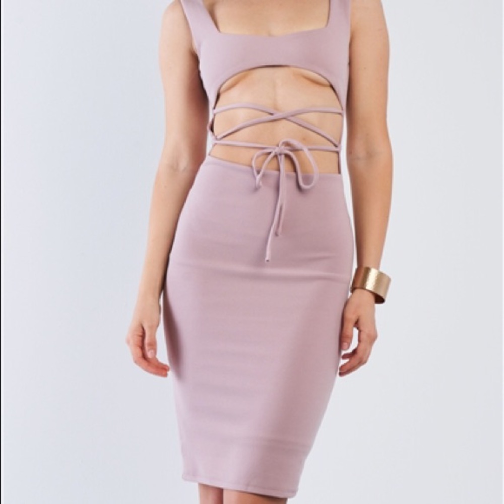 Sexy Body Con Underboob Midi Dress